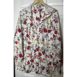 Linda Anderson Women's Size XL Floral Hooded Raincoat Jacket Cottagecore